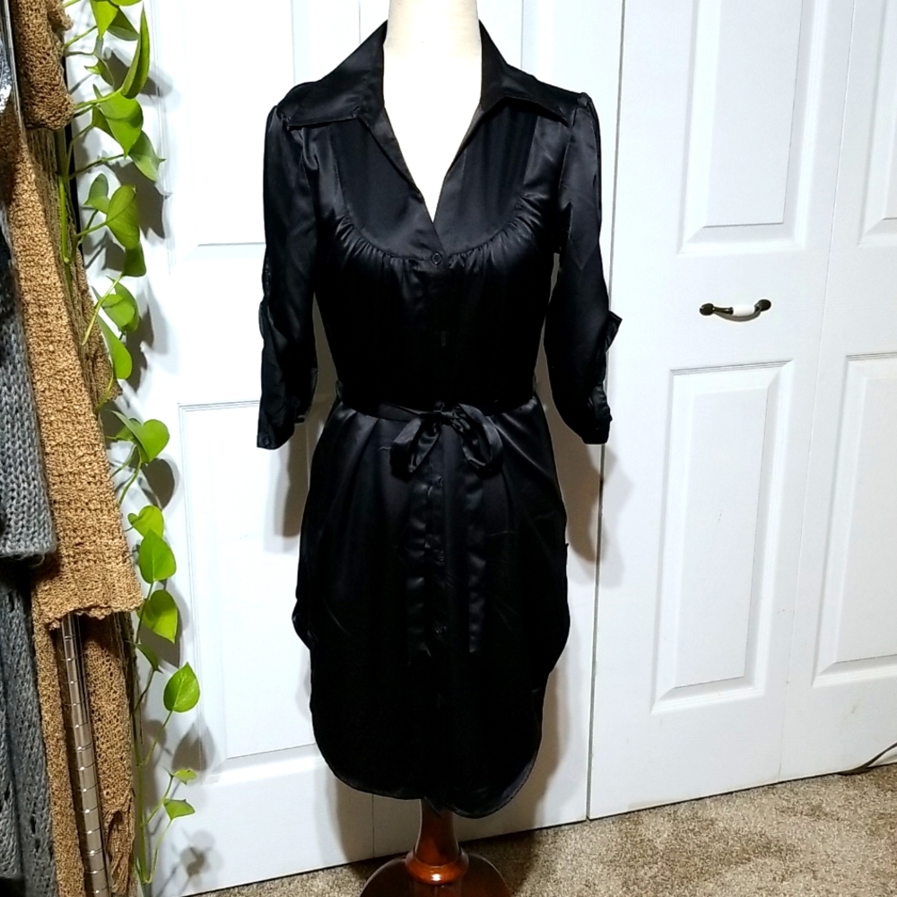 Silken Shirt Dress